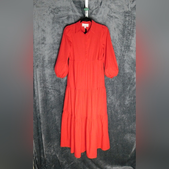 NWT Pomander Place Hibiscus Red Mabel Maxi Dress Size Medium - Picture 7 of 14